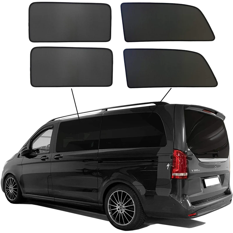 SunClip, solgardin & insynsskydd, passar till Mercedes V-Class W447 (lång hjulbas) 2014-2024 utan pop-out-fönster