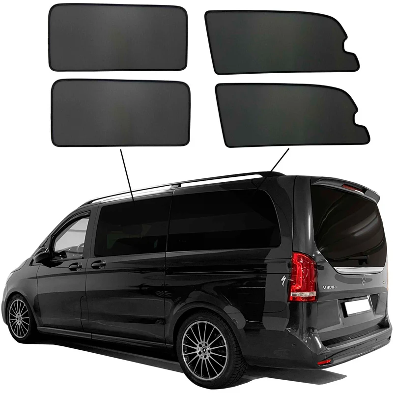 SunClip, Solgardin & solskydd, passar till Mercedes V-Class W447 (Lång hjulbas) 2014-2024 med pop-out-fönster