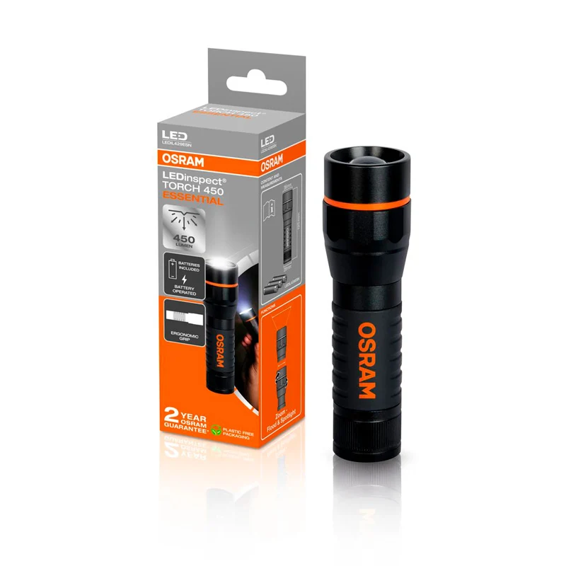 Osram, LEDinspect® TORCH 450 Essential, justerbar handinspektionslampa