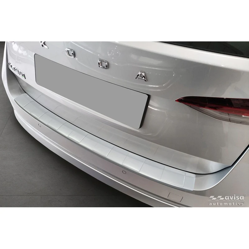 Avisa, Bakre stötfångarskydd, rostfritt stål, Soft Silver, passar till Skoda Octavia IV (2019-2024) & FL (2024-)