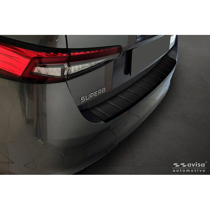 Avisa, Bakre stötfångarskydd, matt svart rostfritt stål, passar till Skoda Superb IV Liftback (2024-)
