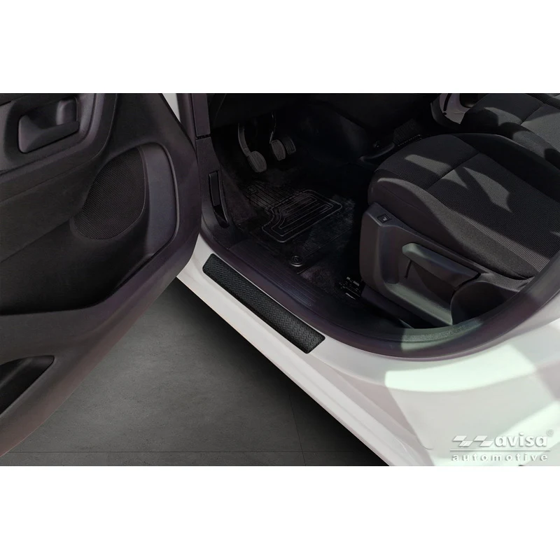 Avisa aluminium-dörrtröskelskydd lämpliga för Toyota Proace Verso II 2016-/Proace City/Proace City Verso 2019- & Opel Combo-E Life & Peugeot Partner III/Rifter & Citroën Berlingo III/Berlingo III Multispace 2018-/Berlingo XL 2022- 'Räfflad plåt' - 2…