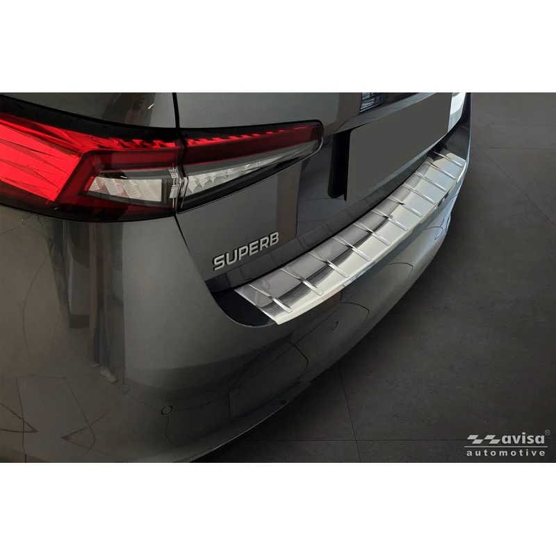 Avisa, Bakre stötfångarskydd, Rostfritt stål, passar till Skoda Superb IV Liftback (2024-), Silver