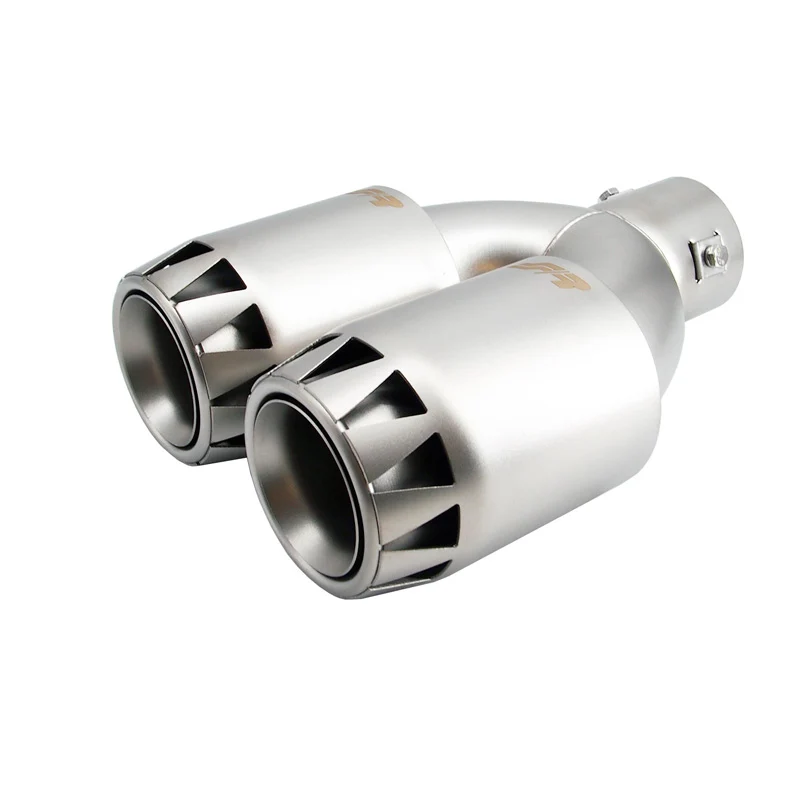 Simoni Racing Avgasrörsände Dubbel Rund Inox - Titanium Jet Engine-design 185x88xL245mm - Montering ->39-63mm