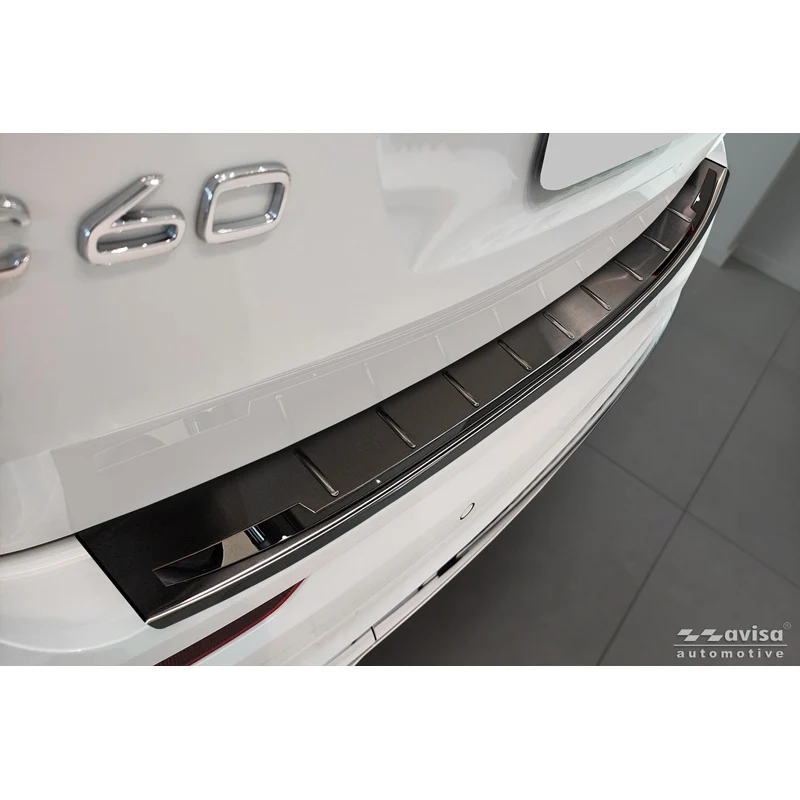 Avisa, Bakre stötfångarskydd, 'Shadow Premium', passar till Volvo XC60 II (2017-2021) & Facelift 2021 - inkl. R-Design & Plug-in-Hybrid - svart / högglanssvart