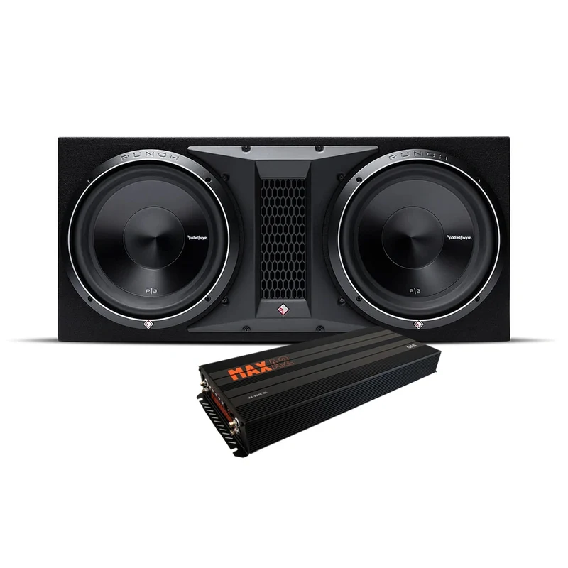 Rockford Fosgate P3 2x12 baslåda & GAS MAX A2-2500.1DL, baspaket