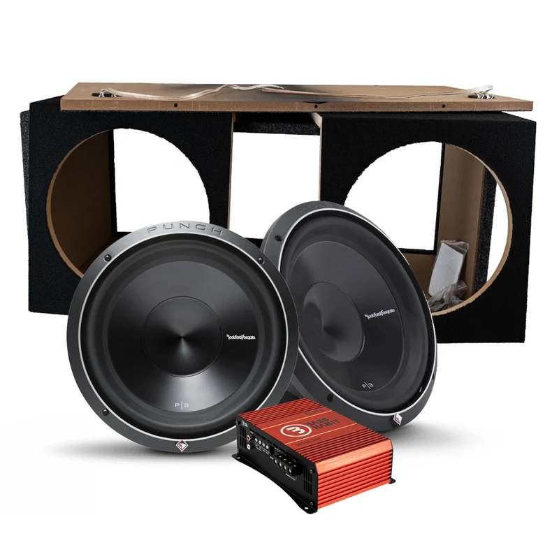 2-pack Rockford Fosgate P3D2-12 & Bass Habit SE550.2DF, baspaket i byggsats