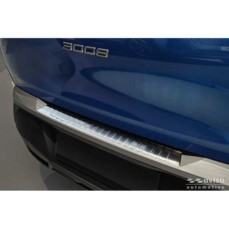 Avisa, Bakre stötfångarskydd, Rostfritt stål, Passar till Peugeot 3008 III 2024-, 'Ribs'