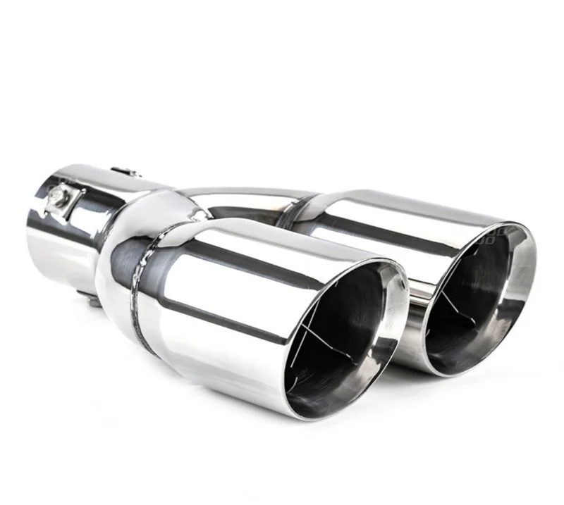 Slutrör - rostfritt stål, dubbelt utlopp, MT 022, krom