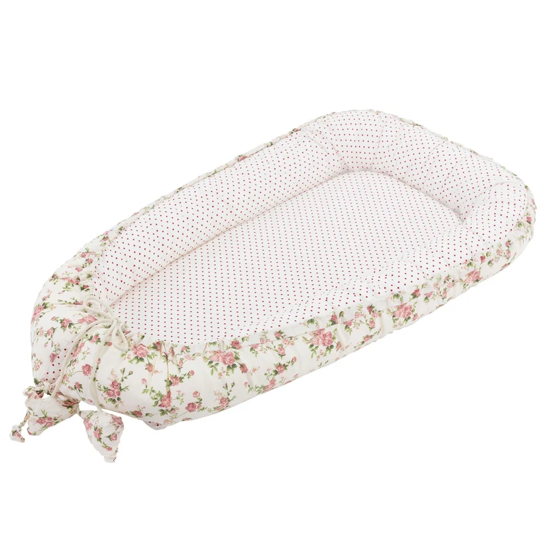 Babynest wendbarer Bezug 90x50 cm Weiß aus Baumwolle Joyz