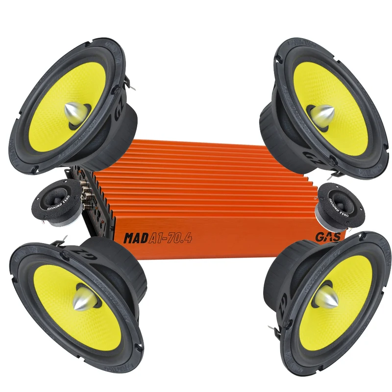 4-pack Ground Zero GZTK 165 med GZCT 3500X-B & MAD A1-70.4 SPL-paket