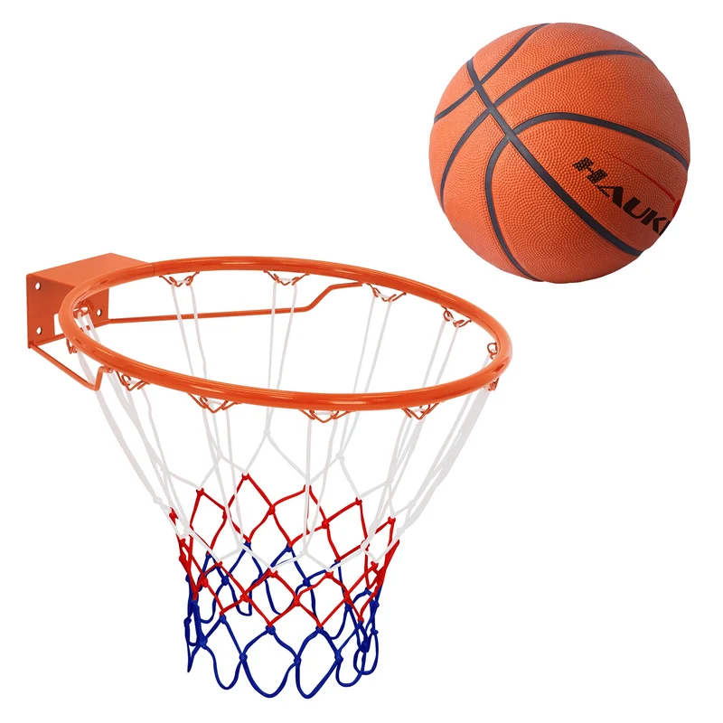 Basketballkorb Set 60x40 cm aus Stahl inkl. Netz und Pumpe Hauki