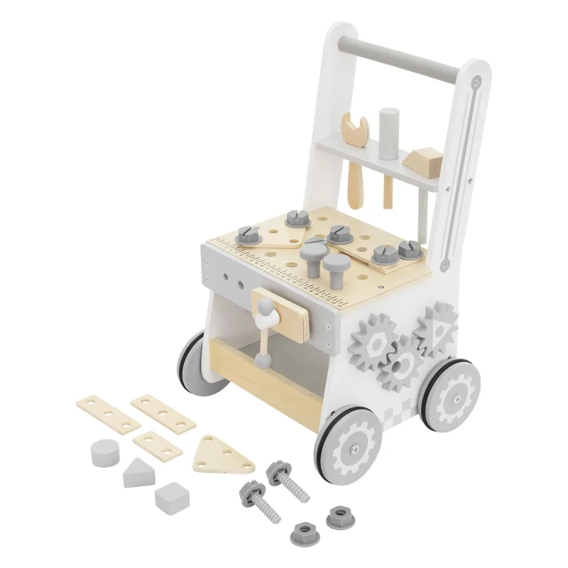 Lauflernwagen für Kinder ab 1 Jahr 26x27x47 cm Grau aus Holz Joyz
