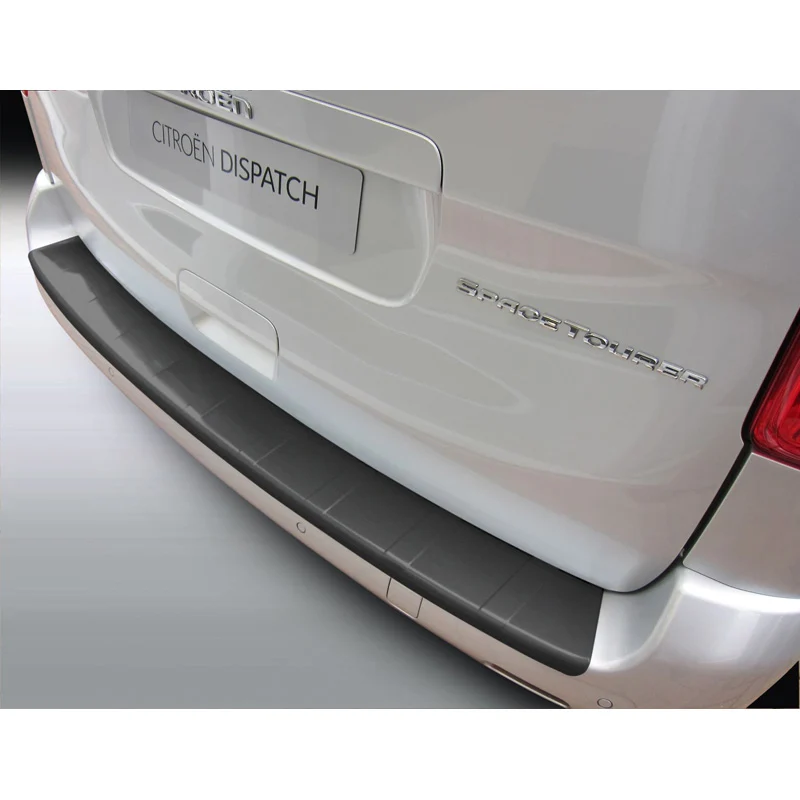 RGM, Bakre stötfångarskydd, ABS, Svart "räfflad", passar till Citroën Jumpy, Peugeot Expert, Toyota Proace, Opel Vivaro, Fiat Scudo 2016-2022, "Ribs"