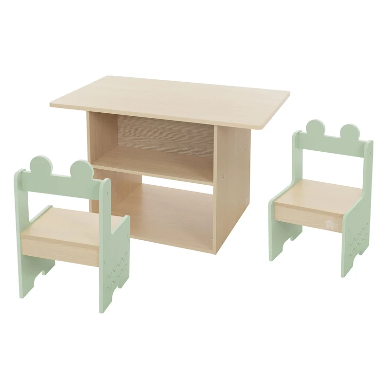 Kindersitzgruppe 3-teilig mit Tisch und 2 Stühlen aus Holz Joyz