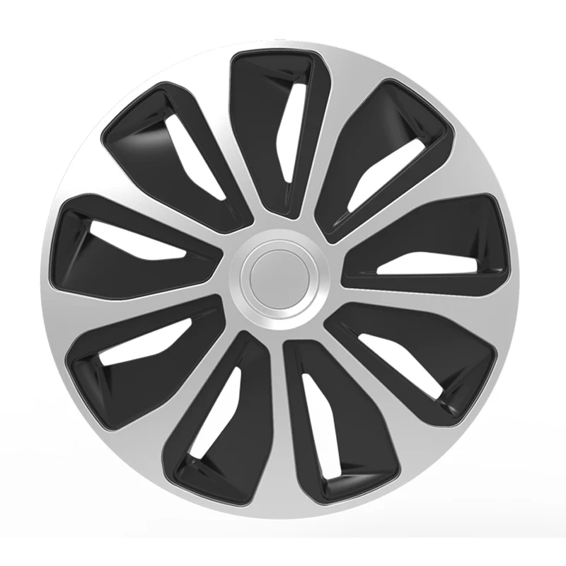 AutoStyle, Navkapslar, 4st, Platinum 16-tums silver/svart