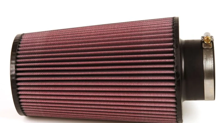 KN koniskt universal sportluftfilter, fläns centrerad diameter 76MM / diameter topp 121MM / diameter bas 152MM höjd 228MM, max. 370HK