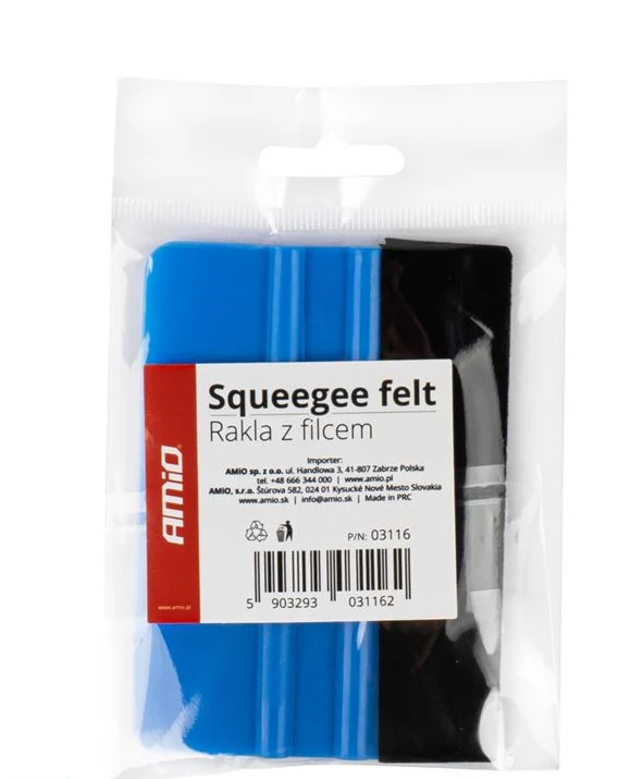 Folieskrapa med filt, 10X7cm - blå
