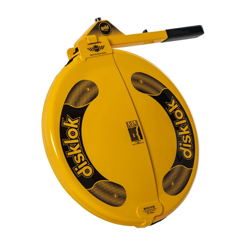 Disklok, Rattlås, Gold Edition, Medium (39-44 cm), Gul, SCM MP-03 godkänd