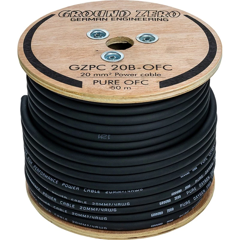 Ground Zero OFC power wire 20mm2 50m - Black