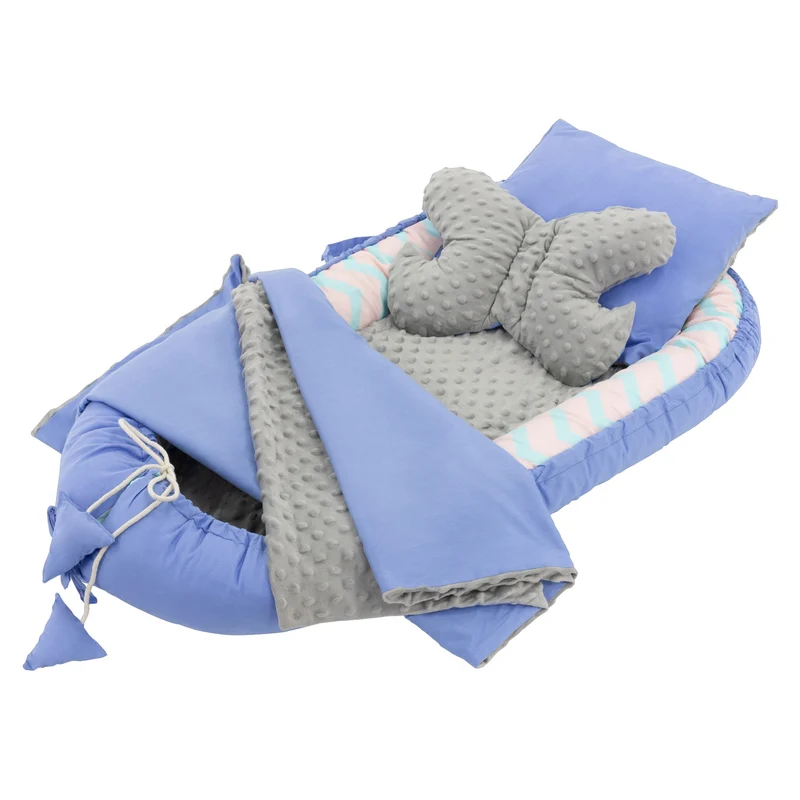 Babynest Set 5 Tlg. 90x50 cm Walmuster aus Baumwolle Joyz