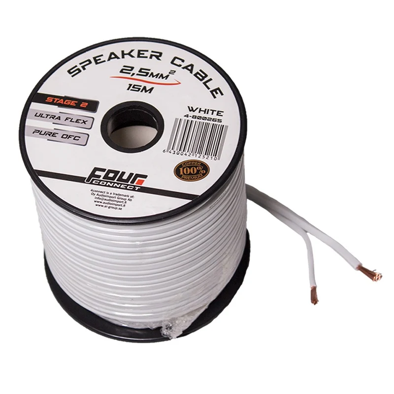 4Connect 4-800265 OFC-minispol vit 2x2.5mm2, 15m