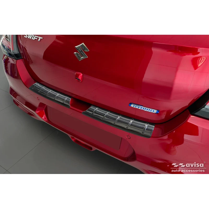 Avisa, Bakre stötfångarskydd, Svart, rostfritt stål, Passar till Suzuki Swift VI (2024-), 'Ribs'