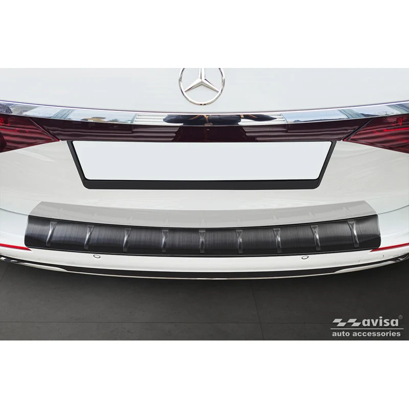 Avisa, Bakre stötfångarskydd, Svart rostfritt stål, Passar till Mercedes E-Class (S214) Estate 2023-, 'Ribs'