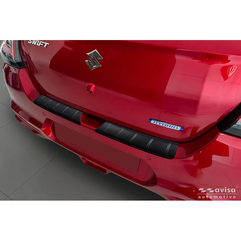 Avisa, Bakre stötfångarskydd, Mattsvart rostfritt stål, Passar till Suzuki Swift VI 2024-, 'Ribs'
