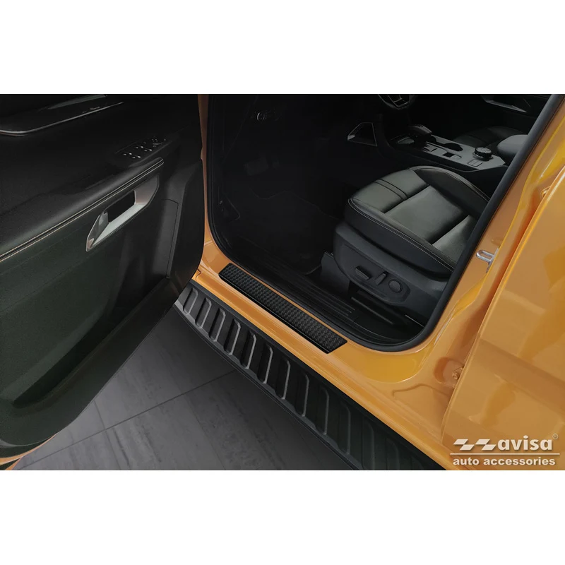 Avisa, Instegsskydd, aluminium, svart, passar till Ford Ranger VI (2022-) & Volkswagen Amarok II (2023-) - 'Räfflad' - 4 delar