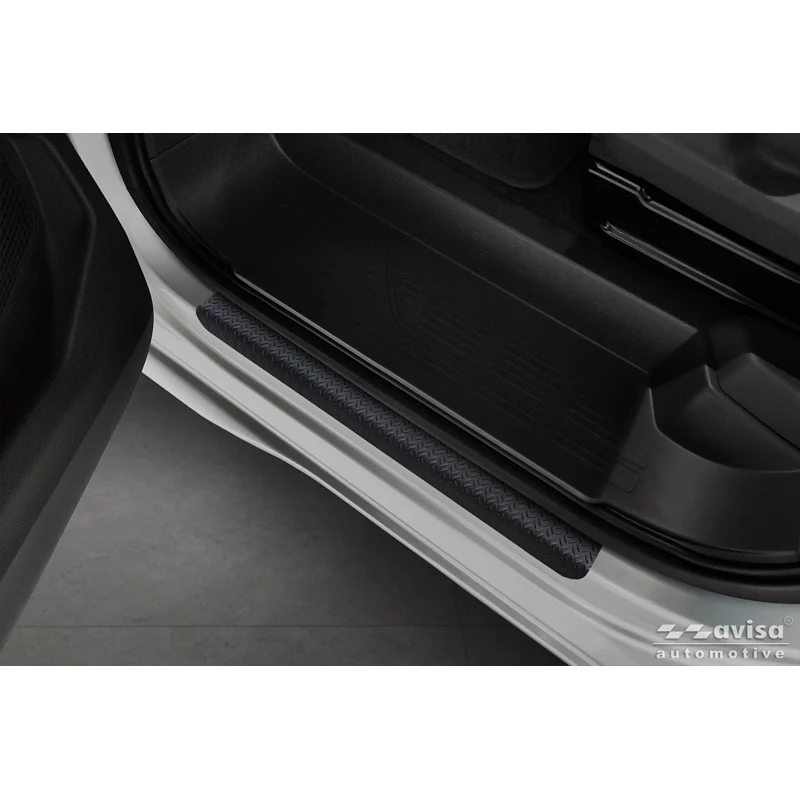 Avisa, Instegsskydd, aluminium, svart, passar till Volkswagen Multivan T7 2021-, 'Räfflad' – 4 delar