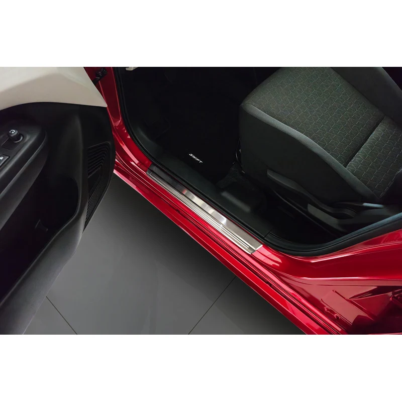Avisa, Instegsskydd, rostfritt stål, passar till Suzuki Swift VI (2024-), 'Lines' – 4 delar