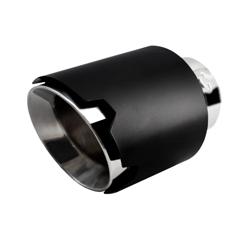 Simoni Racing, Avgaspipa, rund/snedd, matt svart med Inox, Ø116xL170mm, installation 42-74mm