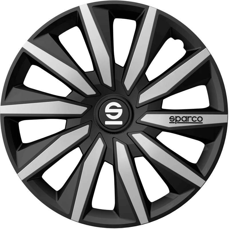 Sparco, Navkapslar, 4 st., Milano - 15-tums - Svart/Silver