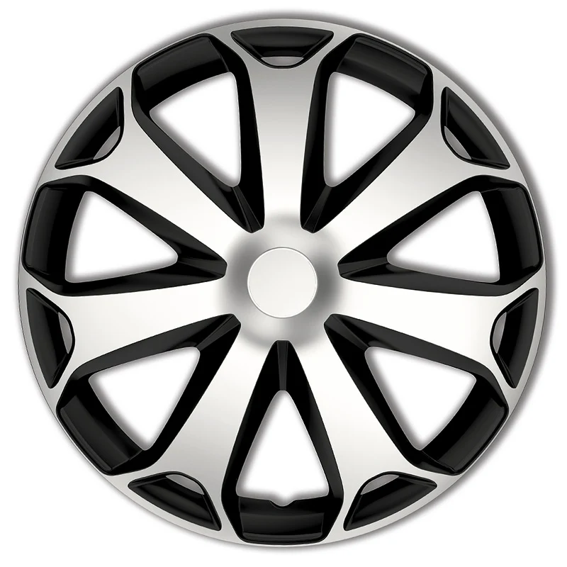 AutoStyle, Navkapslar, 4 st, Mega 16-tums silver/svart