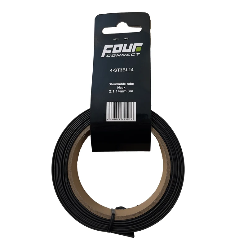 FOUR Connect 4-ST3BL14 shrink tube, 2:1 musta 14 mm 3m