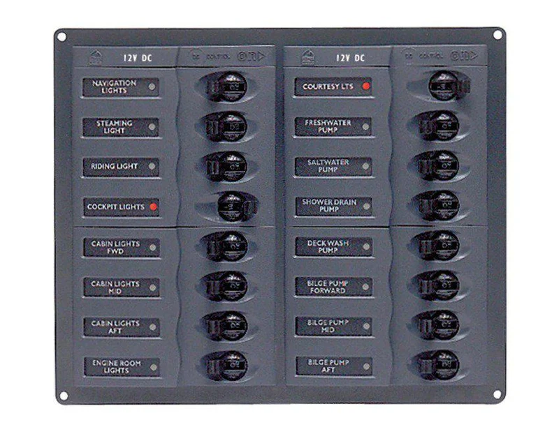 BEP Circuit Breaker Panel DC 12V 16x Single Pole 4