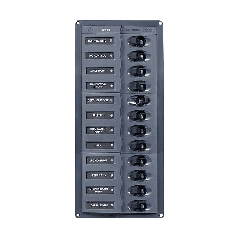 BEP Circuit Breaker Panel DC 12V 12x Single Pole 3