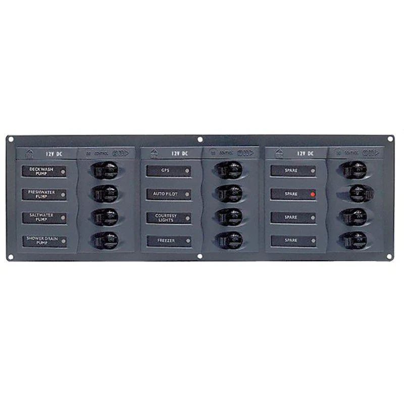BEP Circuit Breaker Panel DC 12V 12x Single Pole 3