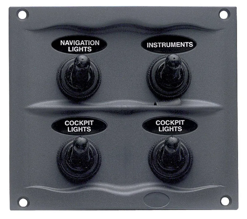 BEP Switch Panel DC Waterproof 4xOn/Off Charcoal