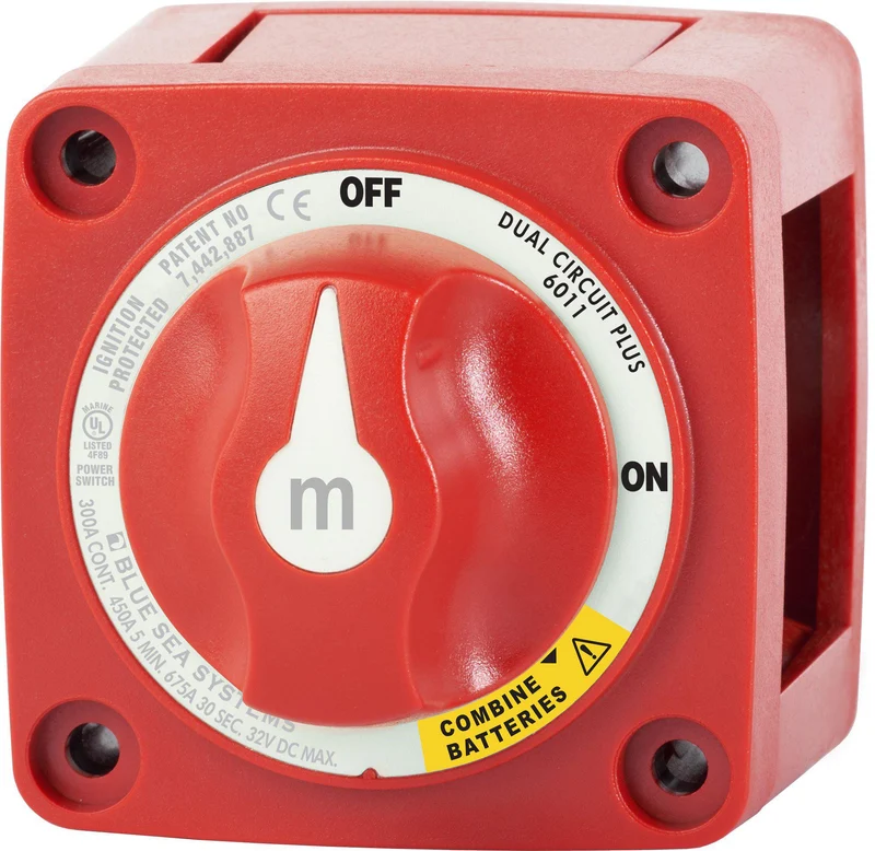 BSS Switch Battery m-Series Dual Circuit Plus Red