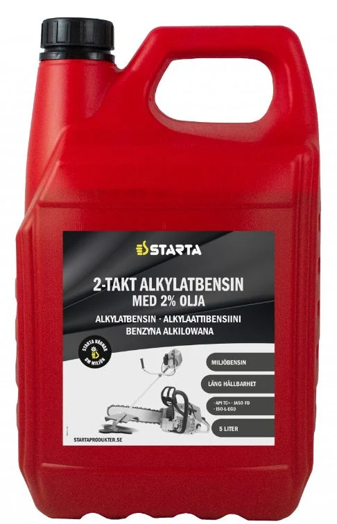 Alkylatbensin 2-takt, Färdig blandad bensin i dunk 5L STARTA