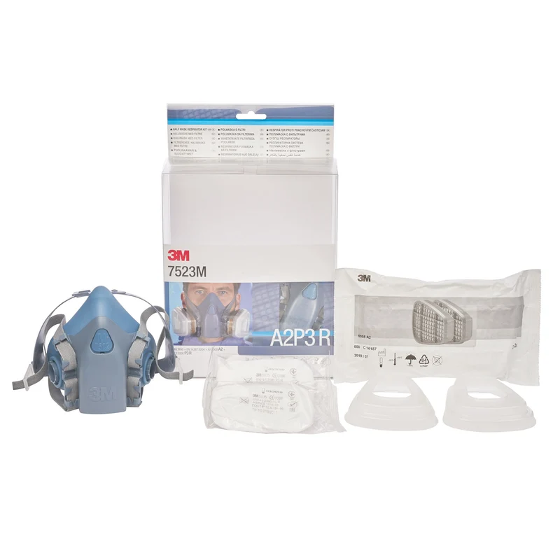 3M Startpaket 7500-serien A2/P3 Medium – Komplett Andningsskydd med Halvmask och Filter för Krävande Miljöer
