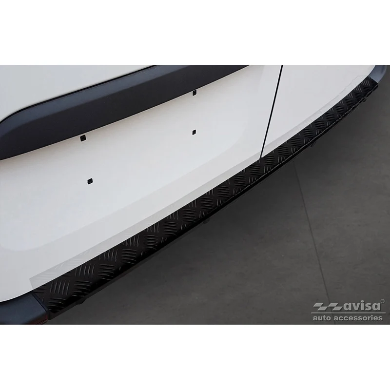 Avisa, Bakre stötfångarskydd, mattsvart, alu, passar Mercedes Sprinter III 2018- 'Riffled plate'