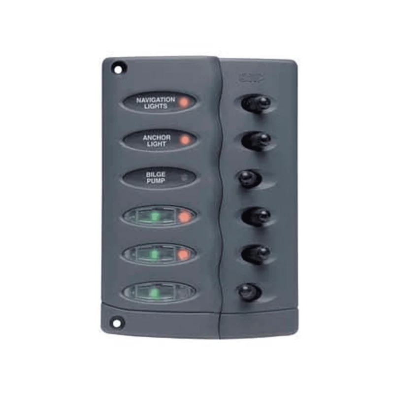 BEP Switch Panel DC Contour Waterproof 6xOn/Off Wi