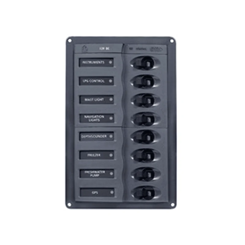 BEP Circuit Breaker Panel DC 12V 8x Single Pole 2x