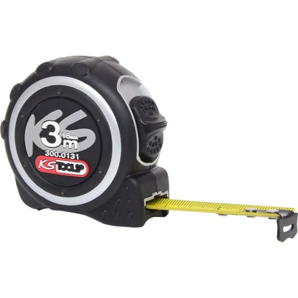 KS TOOLS Måttband med spärr, svart-grått, 3m