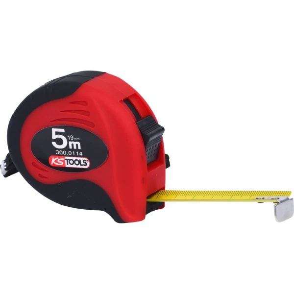 KS TOOLS Måttband med spärr, svart-rött, 5 m, 19 mm