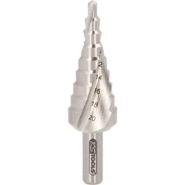KS TOOLS HSS-stegborr extra kort,Ø 4-20mm, 9 steg