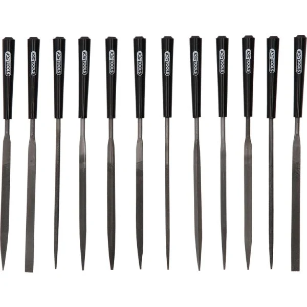 KS TOOLS Nålfilsats med plastfäste
